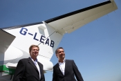 Celebrating 30 years: Luxaviation UK was co-founded by Patrick Margetson-Rushmore (left) and George 