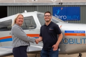 inter airport Europe's Syreeta Tranfield with Harvey Matthewson, Aerobility - Photo: Jacob Hurl