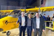 Left to right: Anton Lutz CEO Flyvbird; Diana Siegel CFO Electra.aero and Sebastien Merillat