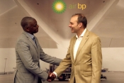 Right to Left, Justin Walker, Technical Services Director, Air BP and Inacio Costa, Aviation Manager