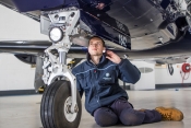 Young Engineer at work at BBGA member Oriens Aviation Pilatus Service Centre at London Biggin Hill