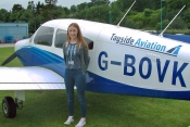 Zoe Burnett prior to take off atTayside Aviation. 